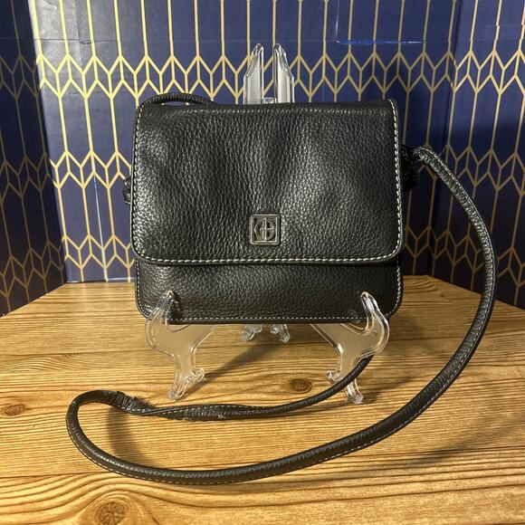 Giani Bernini Handbag Women Black Pebbled Crossbody Purse Handbag Wear On Strap - Picture 1 of 11